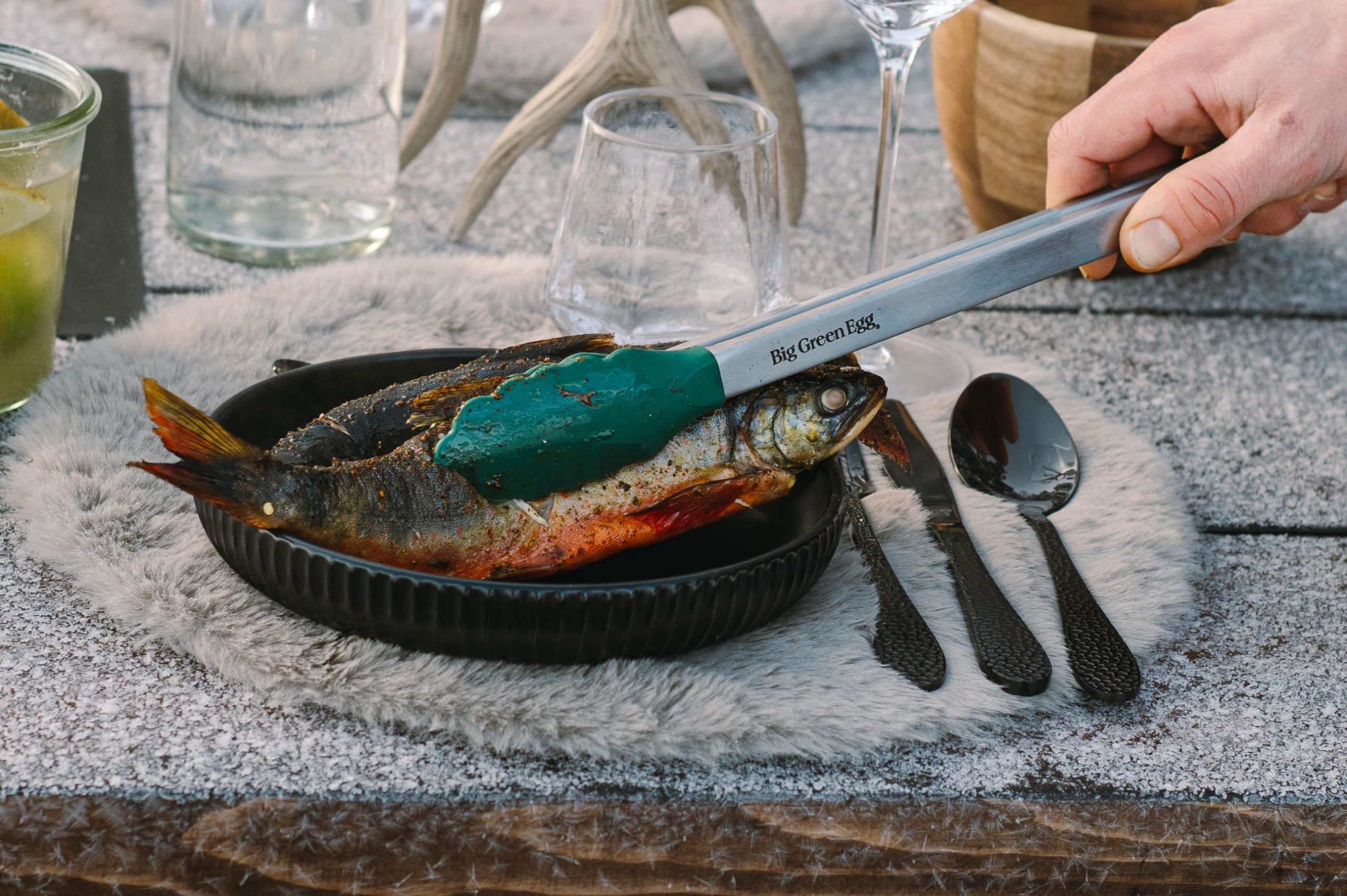 pescado en Kamado